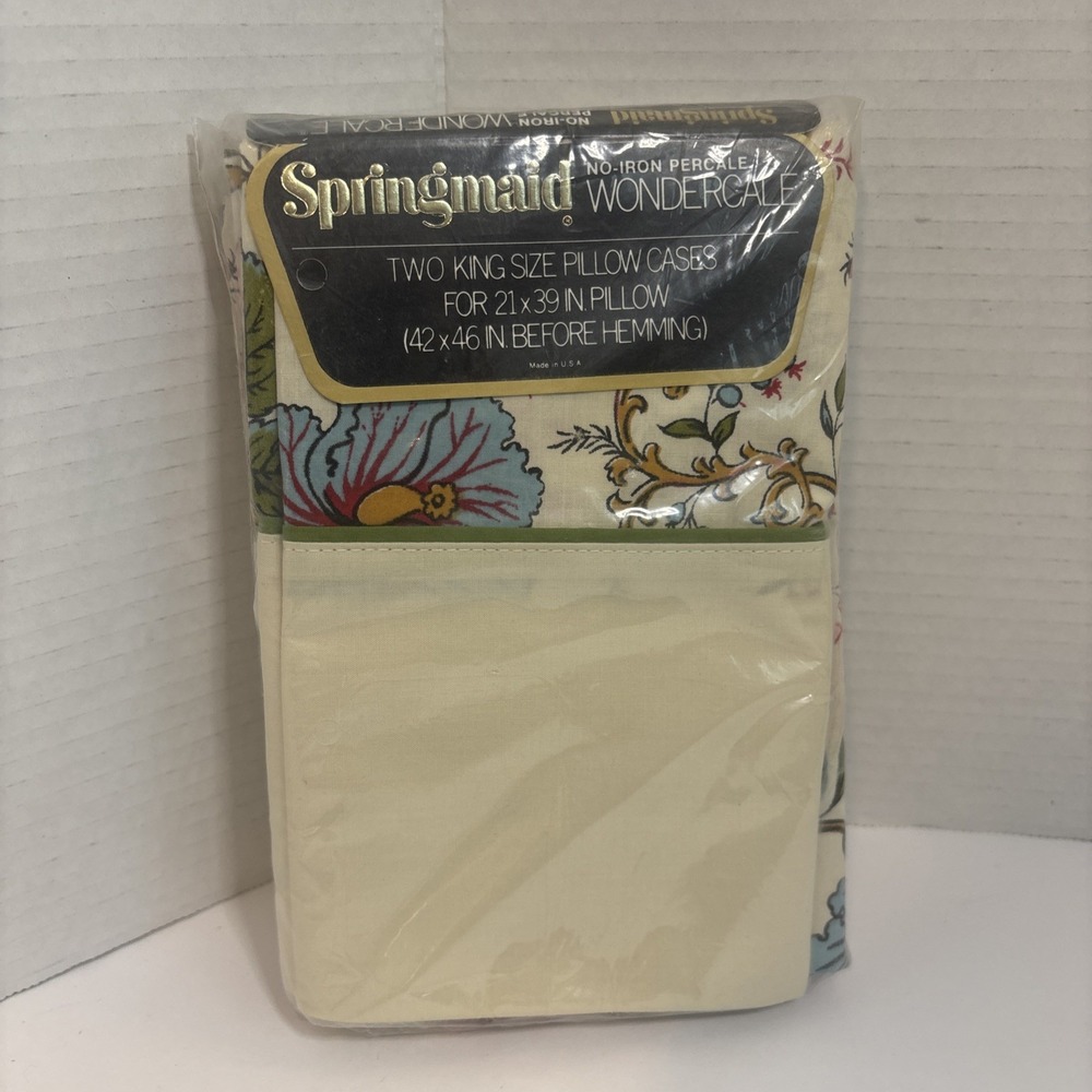 NOS Vintage Springmaid Metropolitan Museum of Art Two King Size Pillowcases USA